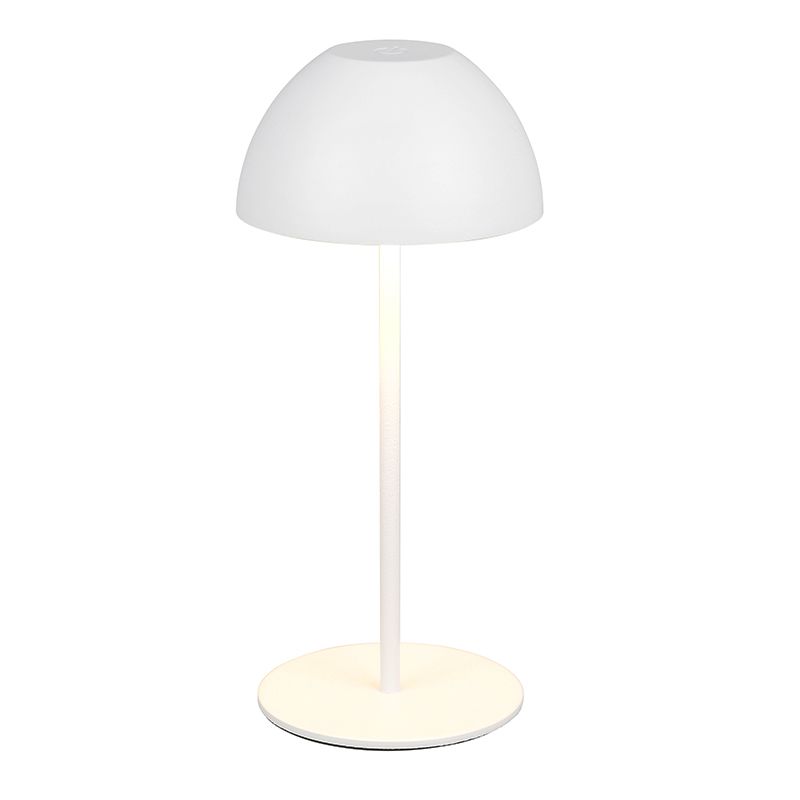 Lampă de masă reîncărcabilă albă din plastic, Mikhail, 2W, LED 3000K, IP44, cu întrerupător tactil