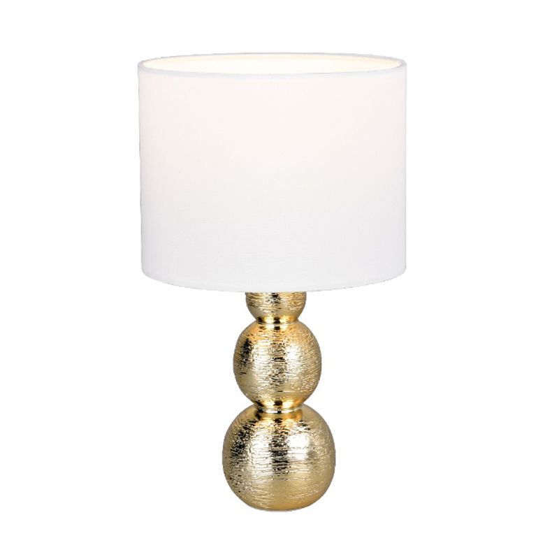 Lampă de masă din ceramică aurie, Leonhard, con întrerupător