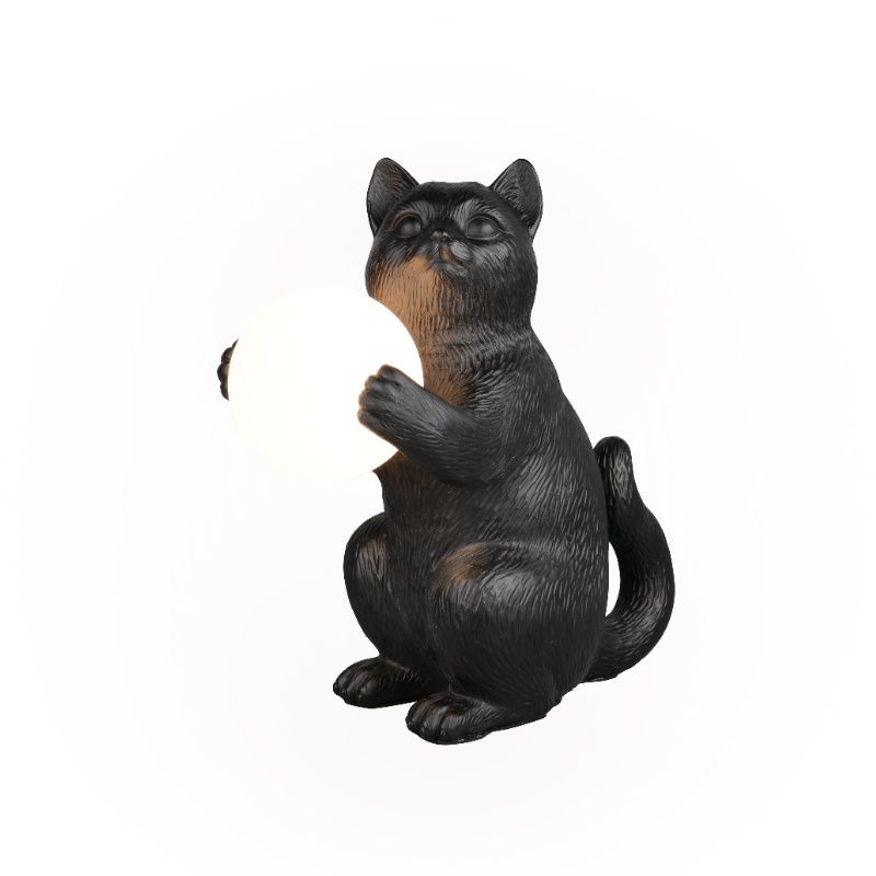 Lampă de masă modernă neagră, Gatto, con întrerupător