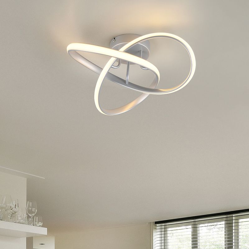 Plafonieră design argintie, Suat, 15W, LED 3000K