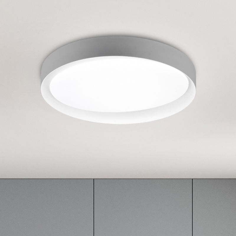 Lampă de tavan modernă gri, Joas, 24W, LED reglabil de la alb cald la alb rece, con telecomando