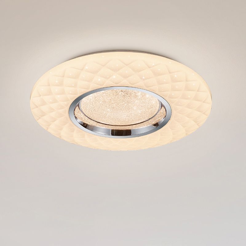 Lampă de tavan modernă albă, Neema, 22W, LED reglabil de la alb cald la alb rece, con telecomando