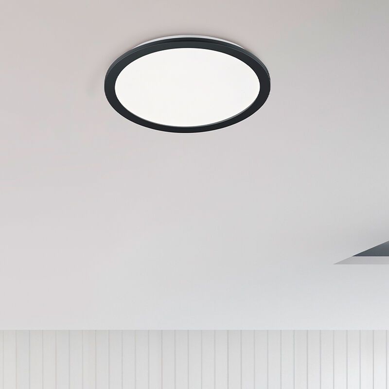 Plafonieră baie modernă neagră, Gistrup, 24W, LED 3000K, IP44