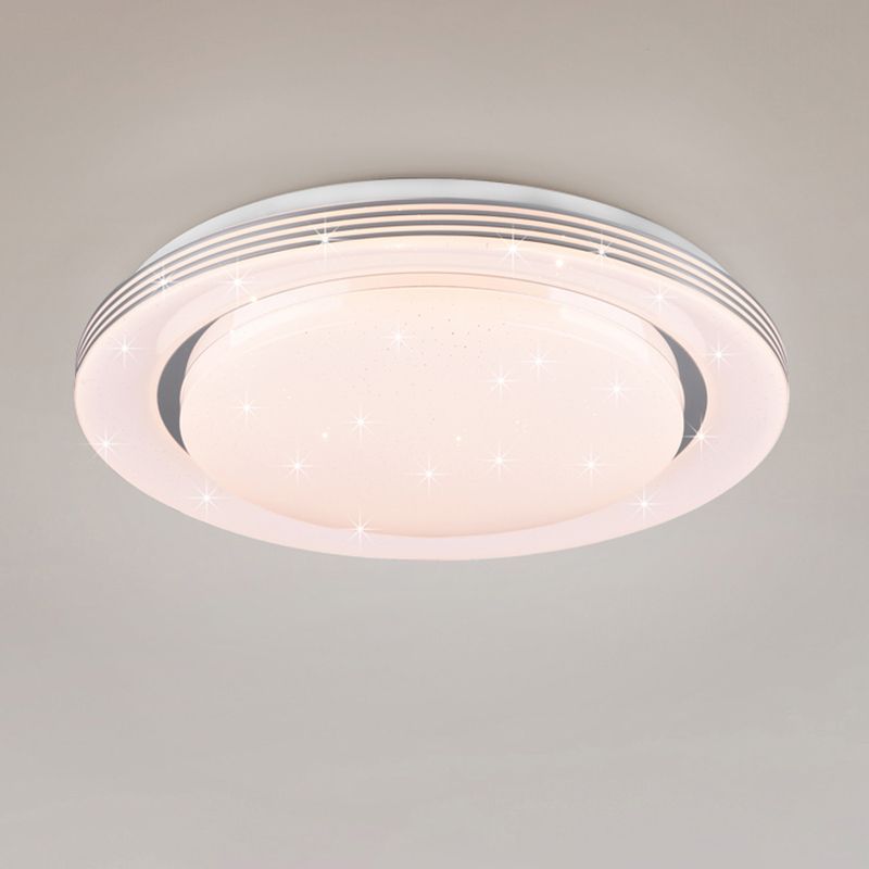 Lampă de tavan modernă albă, Alpha, 18W, LED reglabil de la alb cald la alb rece, con telecomando