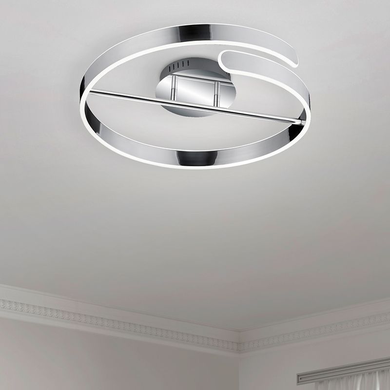 Lampă de tavan design crom, Resy, 37W, LED 4000K, dimmabil în 3 trepte