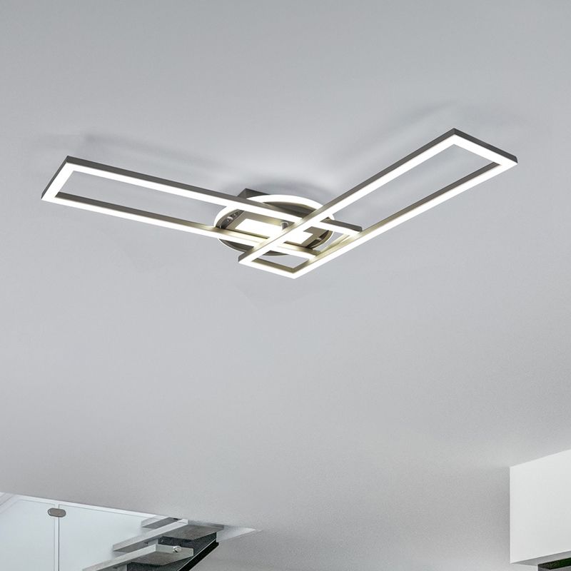 Lampă de tavan modernă nichel, Jadon, 30W, LED reglabil de la alb cald la alb rece