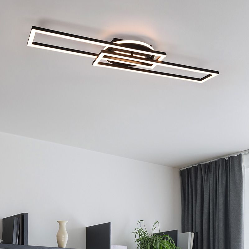 Lampă de tavan modernă neagră, Jadon, 30W, LED reglabil de la alb cald la alb rece