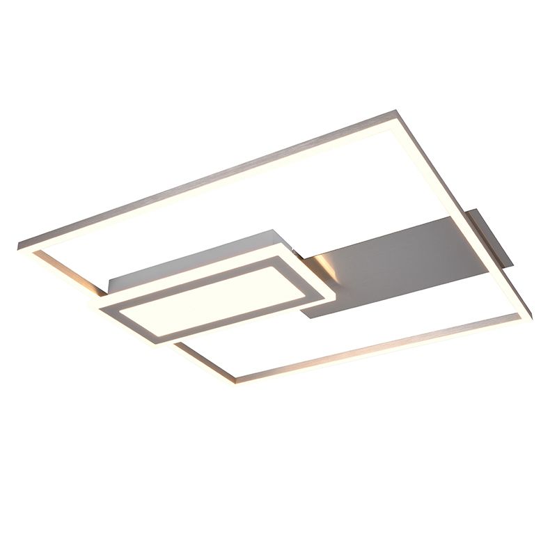 Lampă de tavan design nichel, Shun, 32W, LED reglabil de la alb cald la alb rece