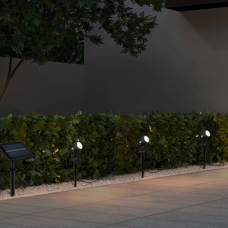 Spot solar de exterior cu țăruș negru din aluminiu, Mijke, 0,5W, LED 4000K, IP44