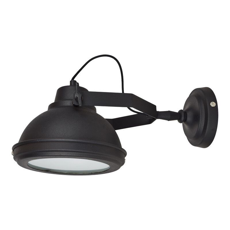 Aplică de perete neagră industrială, Fien