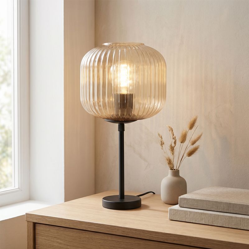Lampă de masă chihlimbar design, Charlois, con întrerupător