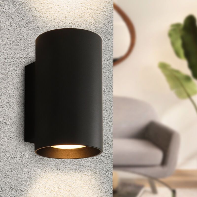 Aplică de perete up down neagră modernă, Sandy