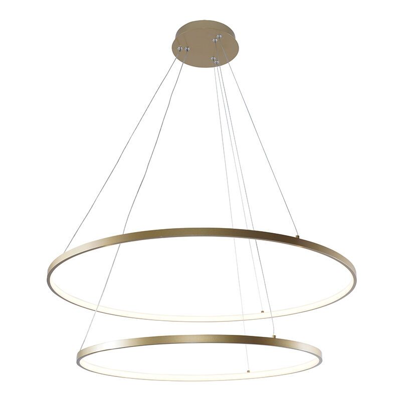 Lustră aurie design, Kubra, 60W, LED reglabil de la alb cald la alb rece Lustră aurie design, Kubra, 60W, LED reglabil de la alb cald la alb rece