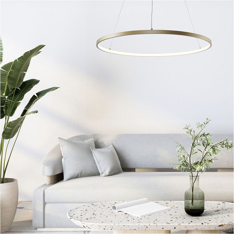 Lustră aurie design, Kubra, 28W, LED reglabil de la alb cald la alb rece