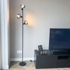 Lampadar negru design, Skip, con întrerupător