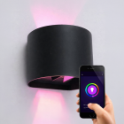 Aplică smart neagră modernă, Dion, 6W, LED RGBW, IP54