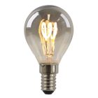 Lampă cu filament LED E14 Olucia, reglabilă, Tuelo, gri, P45, 4W, 2200K