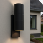 Aplică exterior cu senzor crepuscular neagră modernă, Pedro, IP44