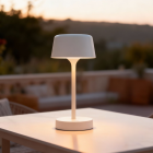 Lampă de masă copii albă modernă, Emily, 3W, LED 3000K, IP44, dimmabil în 3 trepte