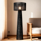 Lampadar din iută negru, Sanny, con întrerupător
