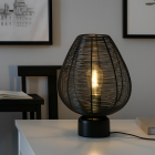 Lampă de masă neagră modernă, Lesly, con întrerupător