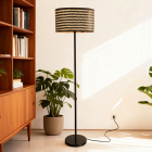 Lampadar maro rustic, Jildau, con întrerupător
