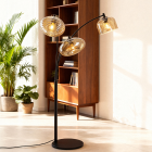 Lampadar chihlimbar modern, Caia, con întrerupător