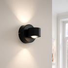 Aplică de perete up down neagră modernă, Izzet, 6W, LED 3000K