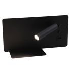Aplică de perete neagră modernă, Stanley, 10W, LED 4000K, con întrerupător