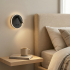 Aplică de perete neagră modernă, Robbie, 10W, LED 4000K, con întrerupător