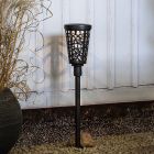 Spot solar de exterior cu țăruș negru din plastic, Amresh, 0W, LED 3000K, IP44