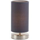 Lampă de masă gri din textil, Merinde, con întrerupător