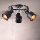 Spot LED de tavan negru industrial, Shiva