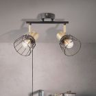 Spot LED de tavan negru retro, Luitzen
