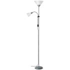 Lampă de citit argintie din aluminiu, Josephina, con întrerupător