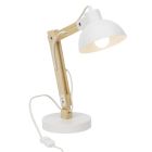 Lampă de birou albă modernă, Allegra, con întrerupător