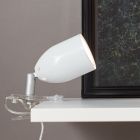 Spot cu clemă alb din plastic, Keke, con întrerupător