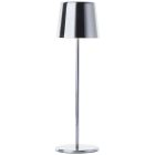 Lampă de masă exterior reîncărcabilă nichel modernă, Skander, 4W, LED reglabil de la alb cald la alb rece, IP44, cu întrerupător tactil