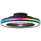 Ventilator de tavan modern, Stefanus, negru, 40W, LED RGBW, cu telecomandă