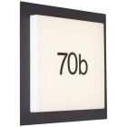 Număr de casă iluminat negru din aluminiu, Nurcan, 15W, LED 3000K, IP44