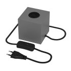 Lampă de masă fără abajur gri modernă, Loana, con întrerupător