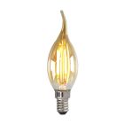 Lumânare LED E14 Olucia cu vârf reglabil, 3W, sticlă chihlimbar, 2200k