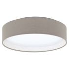 Lampă de tavan taupe din textil, Abano, 12W, LED 3000K