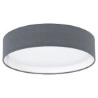 Lampă de tavan gri din textil, Abano, 12W, LED 3000K