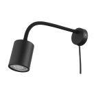 Spot LED de tavan negru din oțel, Samiha, con întrerupător