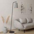 Lampadar gri din textil, Allan, con întrerupător