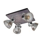 Spot LED de tavan maro din lemn, Angelina
