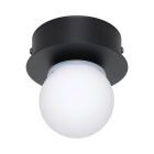 Plafonieră neagră din oțel, Escha, 3,3W, LED 3000K