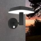 Aplică solară exterior neagră din plastic, Ingemar, 8,5W, LED 3000K, IP65