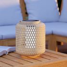 Lampă de masă exterior solară maro din lemn, Hanin, 3,3W, LED 4000K, IP44, con întrerupător